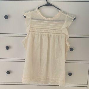 Cream Sleeveless Blouse with Button Back (Never Worn)